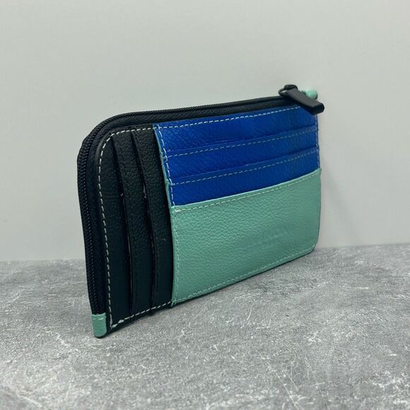 Min & Mon Space Travel Air Leather Zip Pouch Card Holder Wallet - Picture 4 of 15